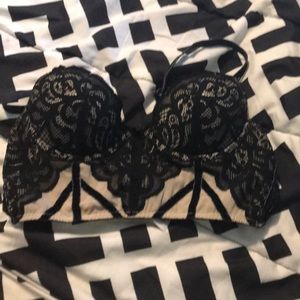 Saki Silver Lace Longline Padded Underwire Bra